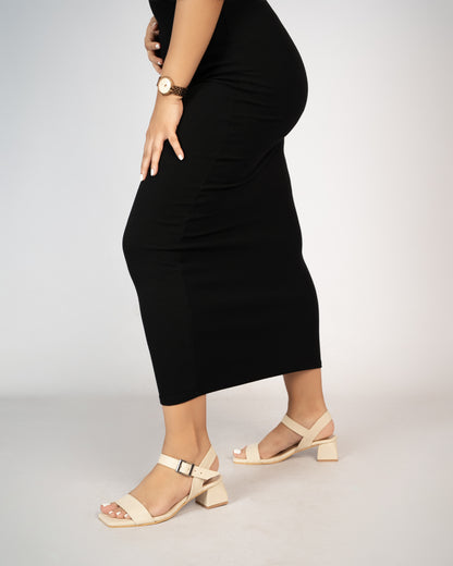 IVORY OPEN TOE TRIANGULAR HEELS