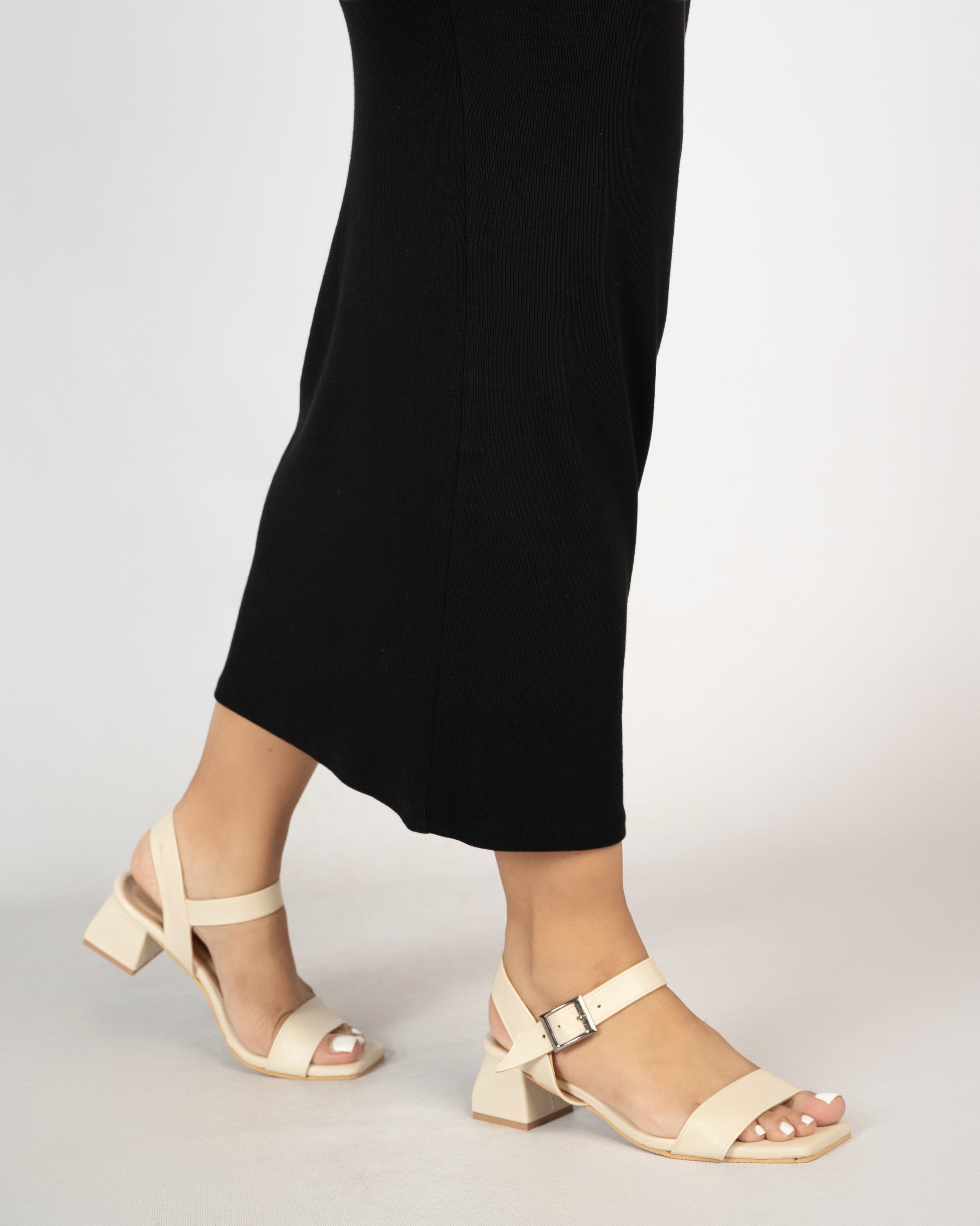 IVORY OPEN TOE TRIANGULAR HEELS