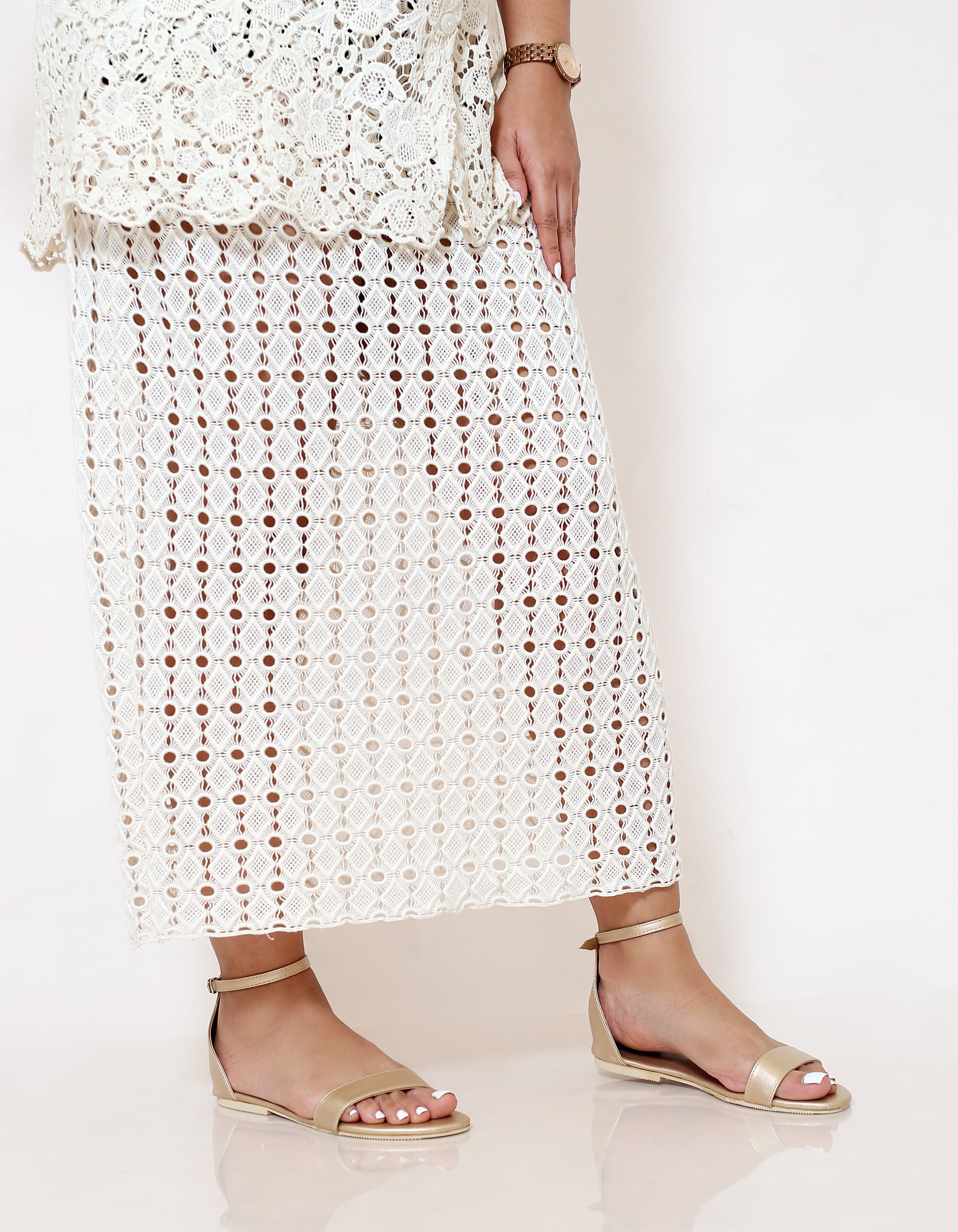 DULL GOLD ANKLE STRAP SANDALS