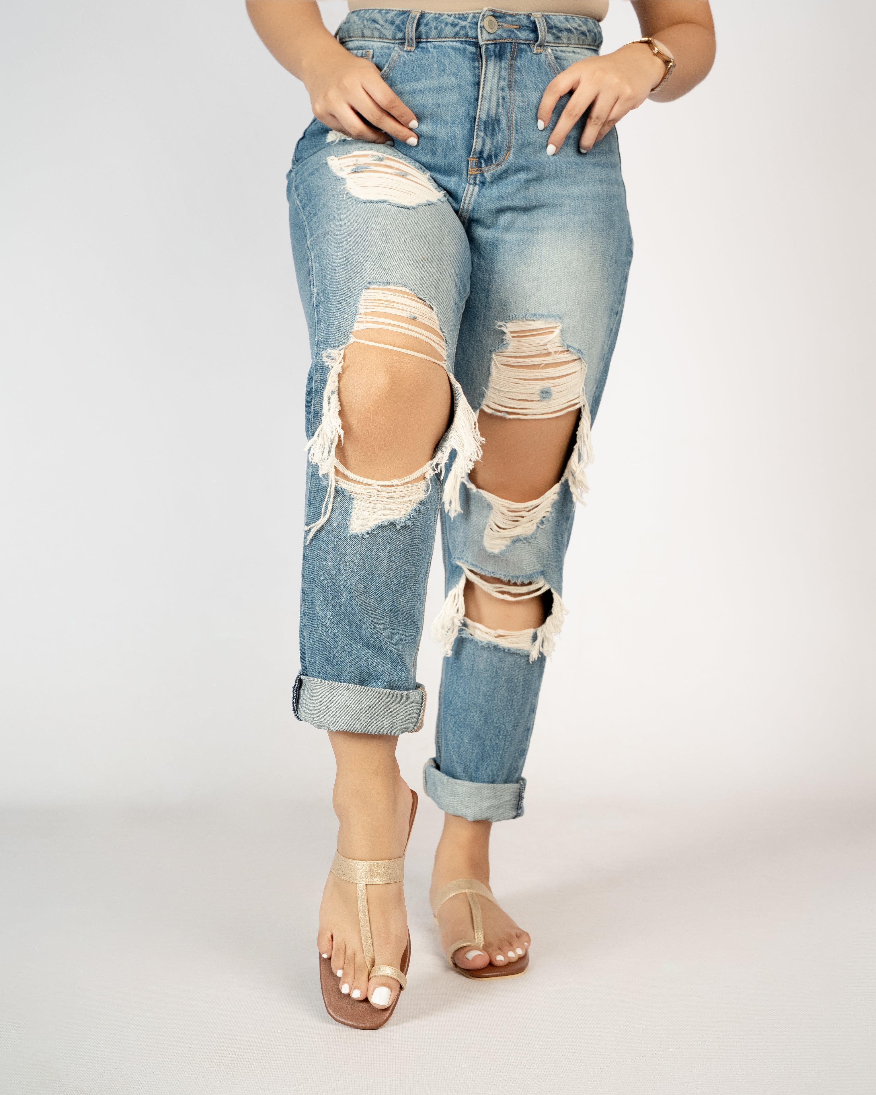 GOLD METALLIC TOE RING SLIP ONS